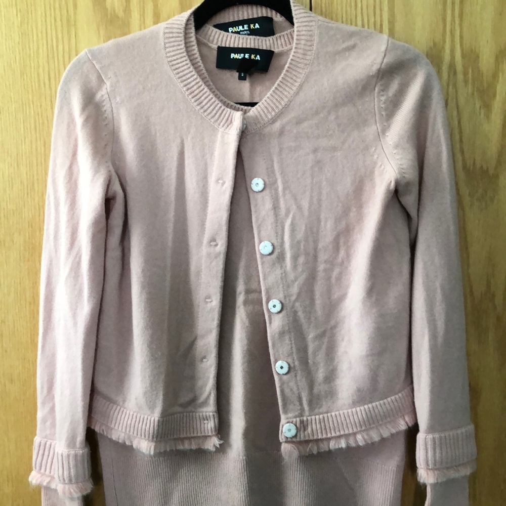 Paule KA Cashmere camisole and sweater set.